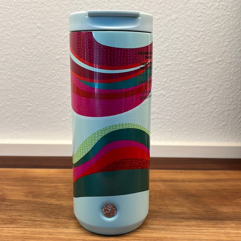 Starbucks New 12oz Multicolor Wave Patterned Vacuum Insulated Tumbler